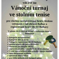 Vánoční turnaj ve stolním tenise